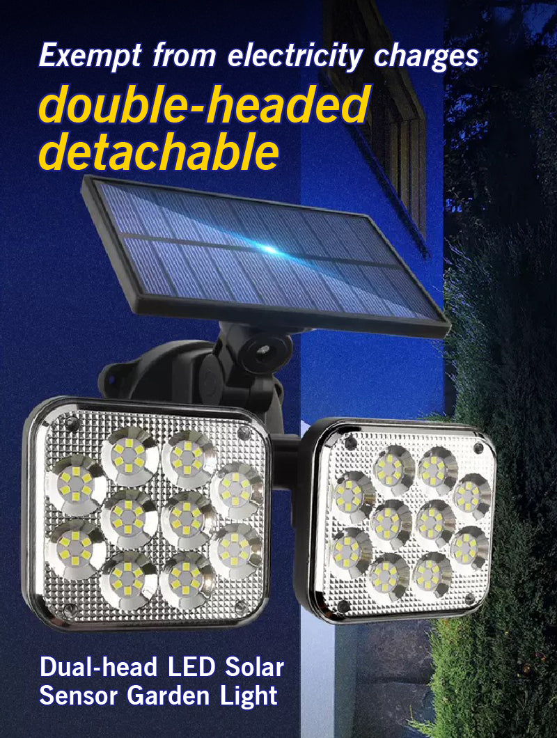 DUAL-HEAD LED SOLAR MOTION SENSOR GARDEN LIGHT