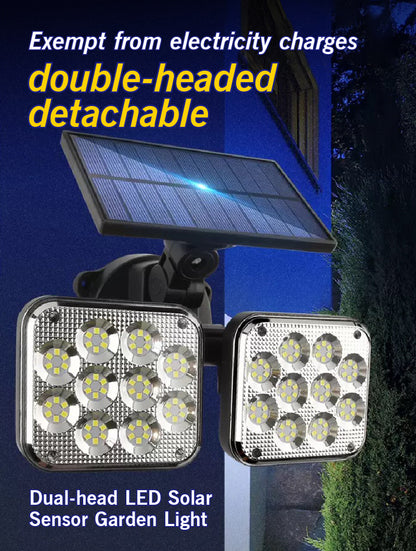 DUAL-HEAD LED SOLAR MOTION SENSOR GARDEN LIGHT