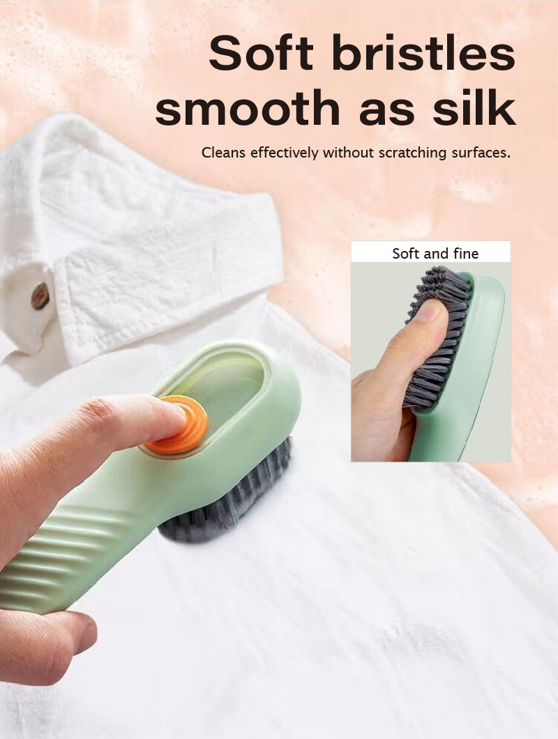 【ONE WIPE CLEAN】PRESS AND RELEASE SOFT BRISTLE CLEANING BRUSH