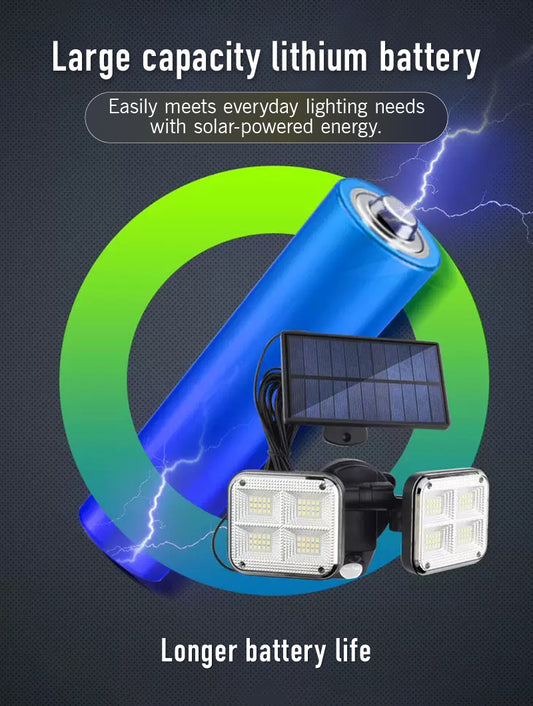 DUAL-HEAD LED SOLAR MOTION SENSOR GARDEN LIGHT